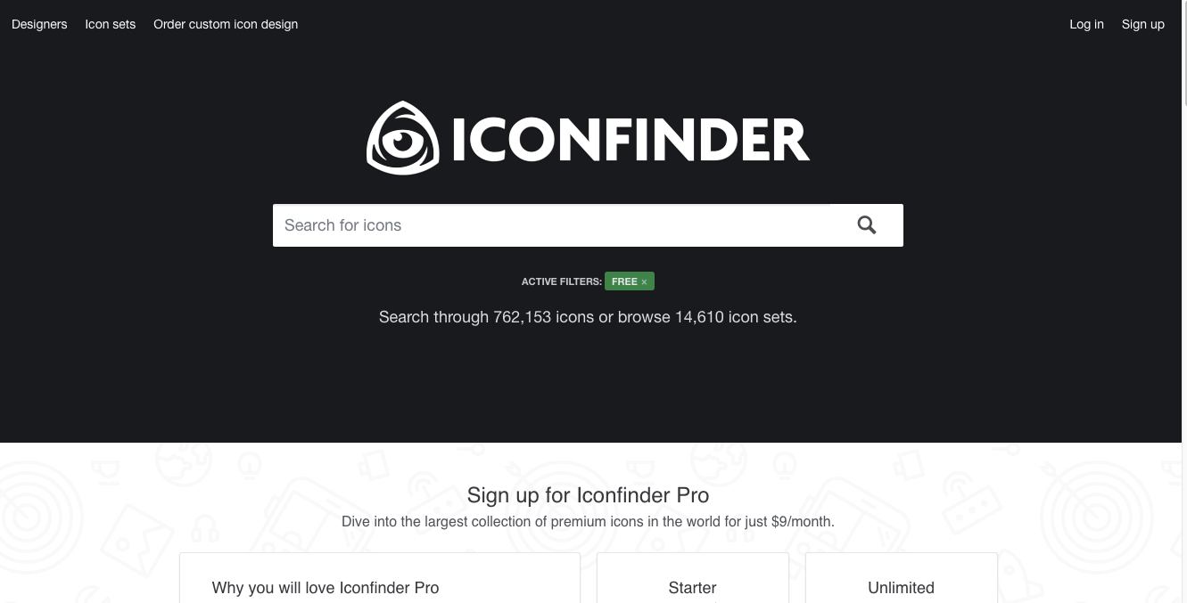 ICONFINDERトップページ