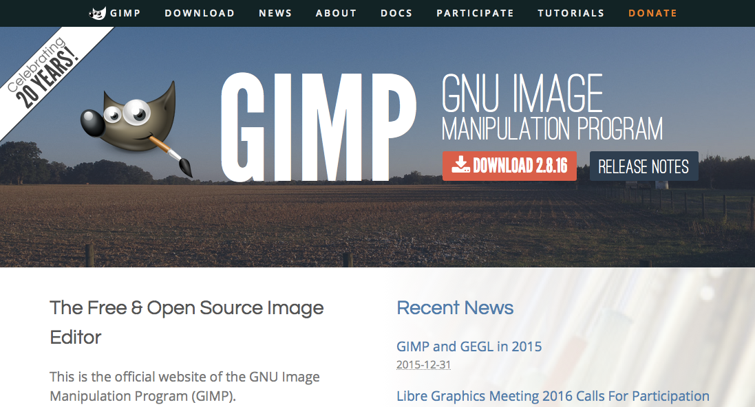 GIMP公式サイト